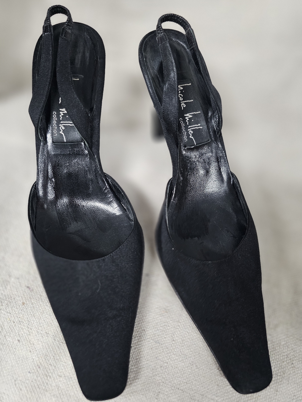 Nicole Miller Black Slingback Heels